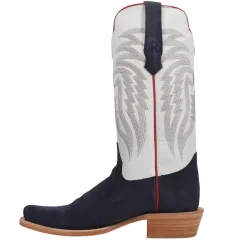 Rough Out Embroidered Narrow Square Toe Cowboy Boots