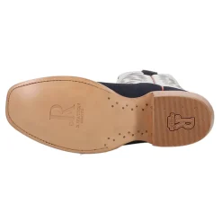 Rough Out Embroidered Narrow Square Toe Cowboy Boots