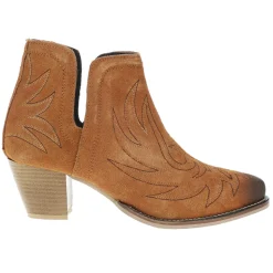 Rowdy Embroidered Snip Toe Pull On Cowboy Booties