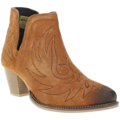 Rowdy Embroidered Snip Toe Pull On Cowboy Booties