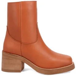 Roxy Round Toe Block Heel Zippered Boots