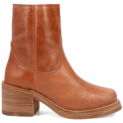 Roxy Round Toe Block Heel Zippered Boots