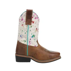 Rumi Cow Metallic Square Toe Cowboy Boots (Little Kid-Big Kid)