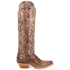 Rustic Ridge Embroidered Bison Snip Toe Pull On Cowboy Boots