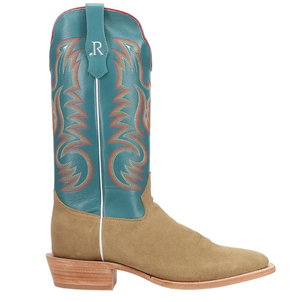 Sand Rough Out Wide Square Toe Cowboy Boots