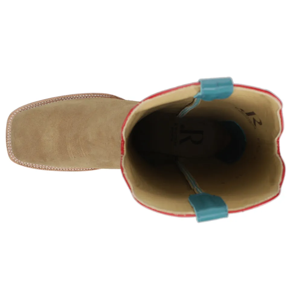 Sand Rough Out Wide Square Toe Cowboy Boots