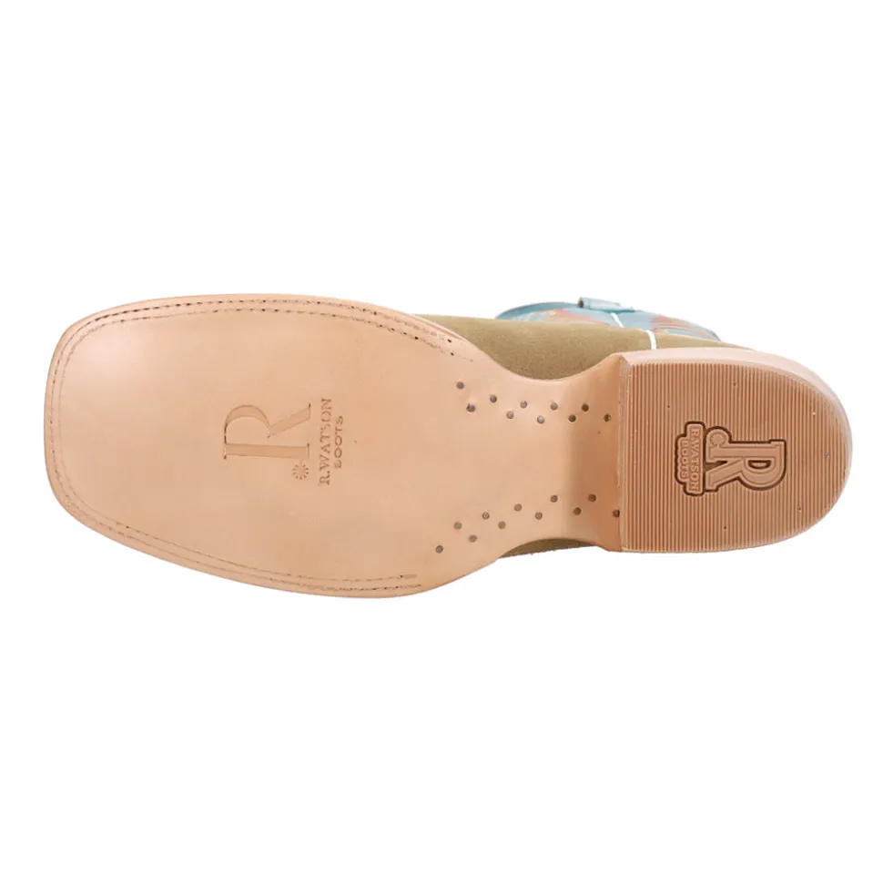 Sand Rough Out Wide Square Toe Cowboy Boots