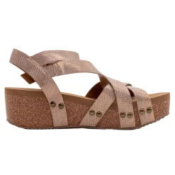 Sandcastle Metallic Ankle Strap Wedge Sandals