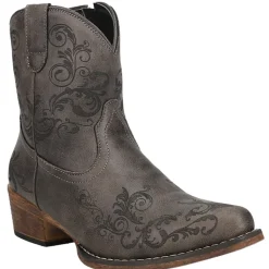 Short Stuff Embroidery Round Toe Roper Booties