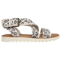 Sidney Tread Snow Leopard Ankle Strap Sandals