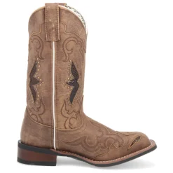 Spellbound Studded Tooled Inlay Embroidered Square Toe Cowboy Boots