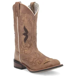 Spellbound Studded Tooled Inlay Embroidered Square Toe Cowboy Boots
