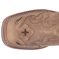 Spellbound Studded Tooled Inlay Embroidered Square Toe Cowboy Boots