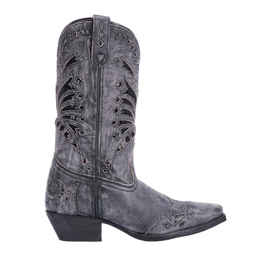 Stevie Tooled-Inlay Snip Toe Cowboy Boots