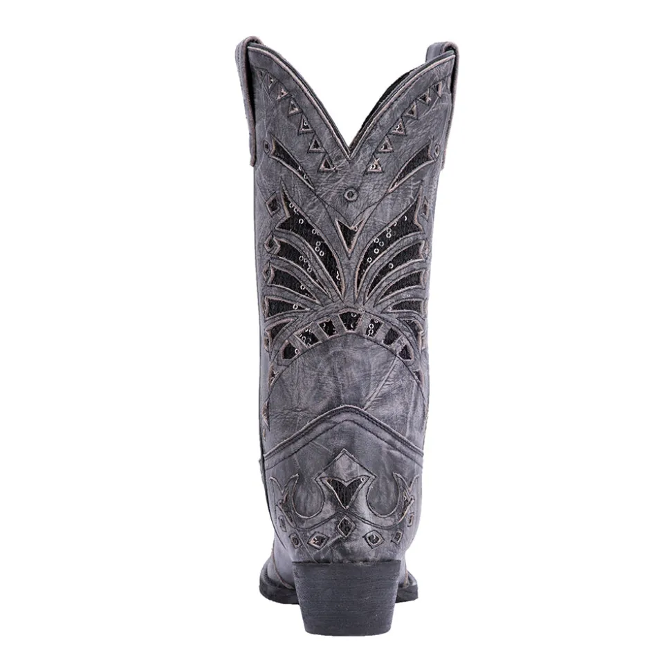 Stevie Tooled-Inlay Snip Toe Cowboy Boots