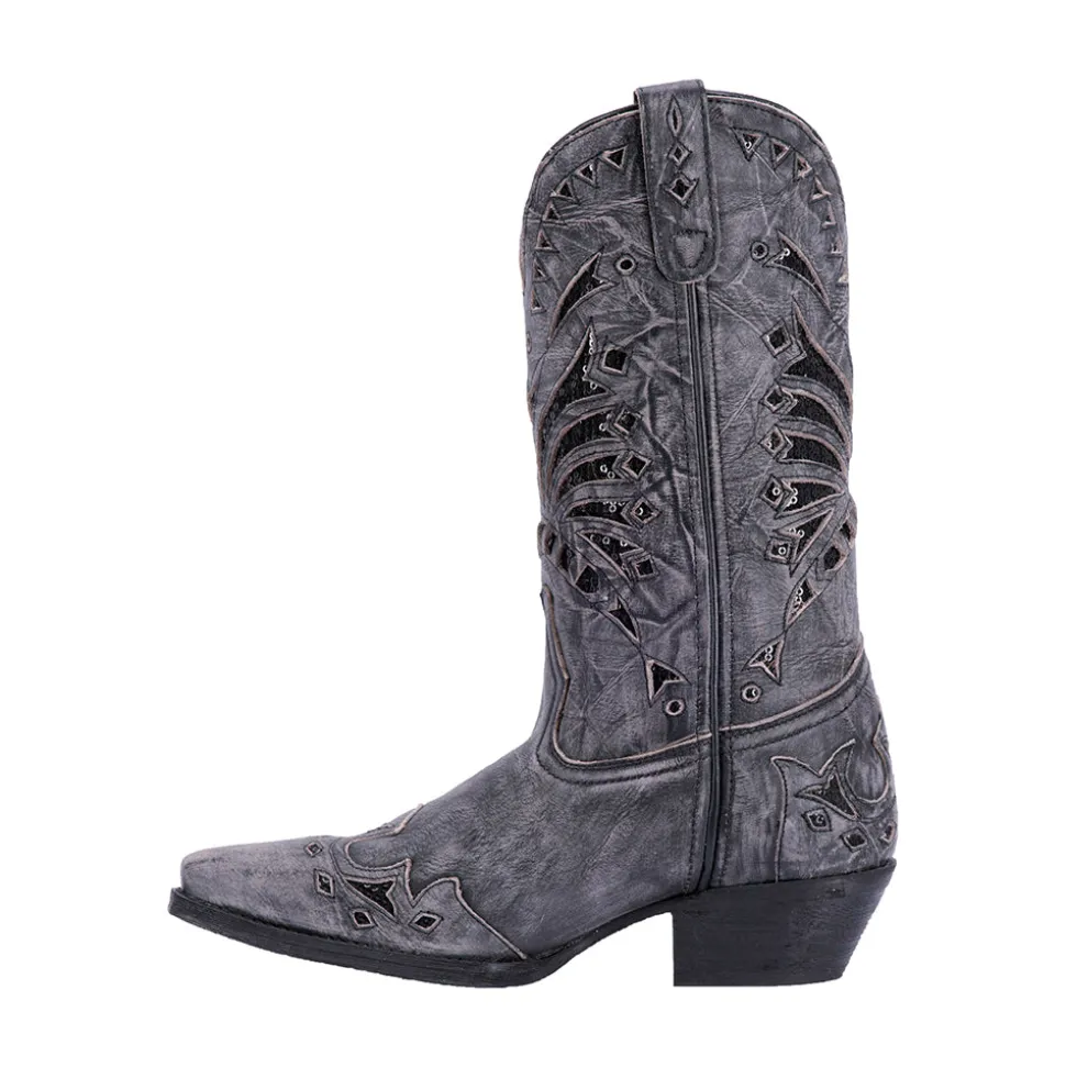 Stevie Tooled-Inlay Snip Toe Cowboy Boots
