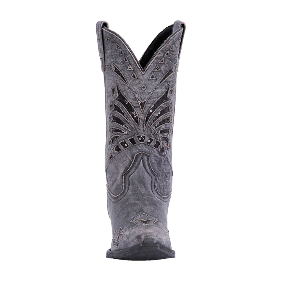 Stevie Tooled-Inlay Snip Toe Cowboy Boots
