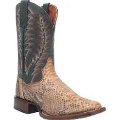 Templeton Python Embroidered Square Toe Pull On Cowboy Boots