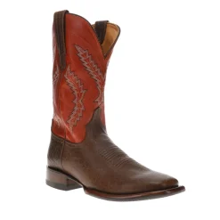 The Doc Embroidered Broad Square Toe Pull On Cowboy Boots