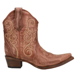 Triad Embroidered Snip Toe Pull On Cowboy Booties