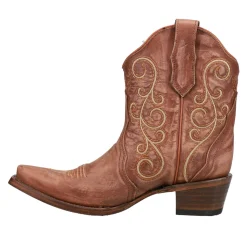 Triad Embroidered Snip Toe Pull On Cowboy Booties