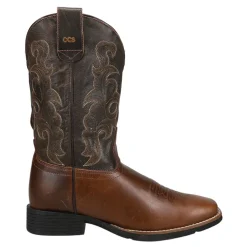 Trigger Embroidered Square Toe Pull On Cowboy Boots