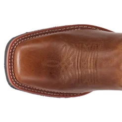 Tulane Embroidered Square Toe Pull On Cowboy Boots