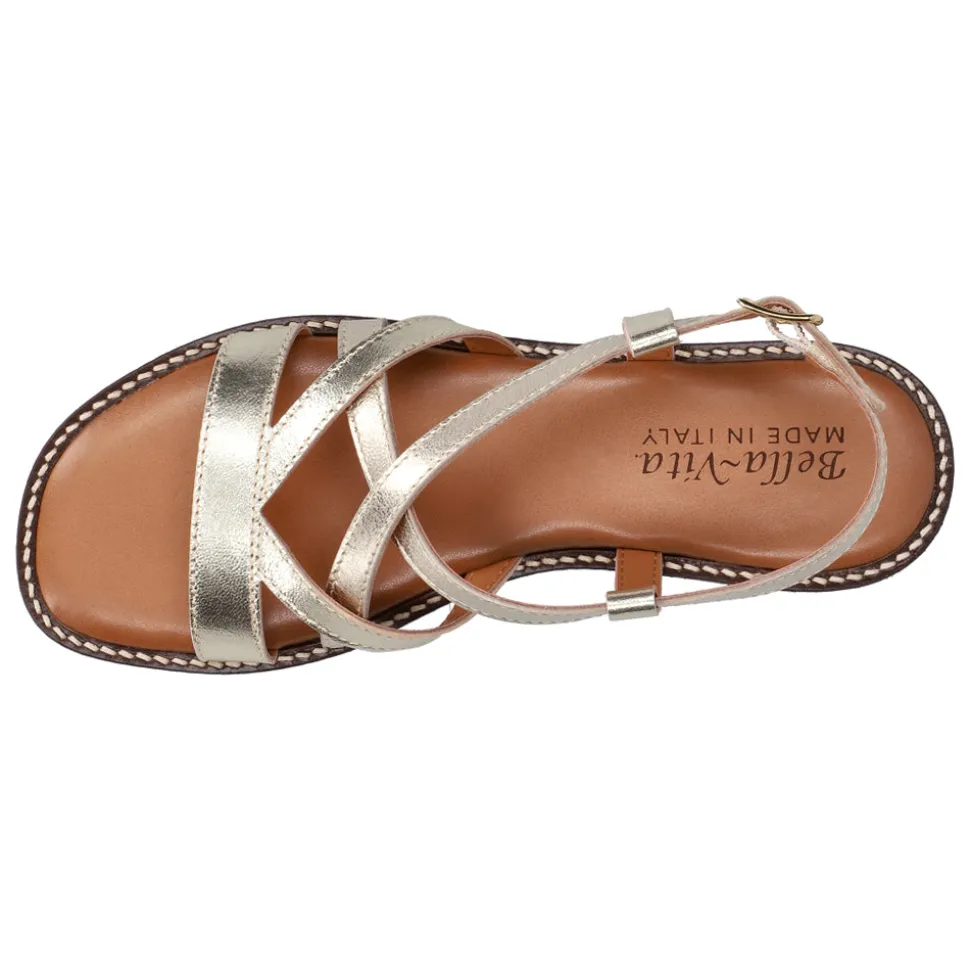 Tya-Italy Metallic Slingback Strappy Sandals