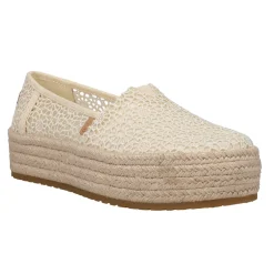 Valencia Floral Crochet Espadrille Slip On Flats