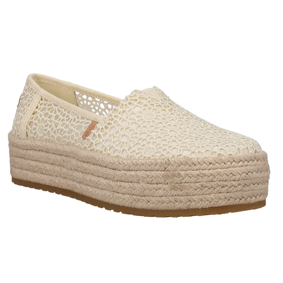 Valencia Floral Crochet Espadrille Slip On Flats