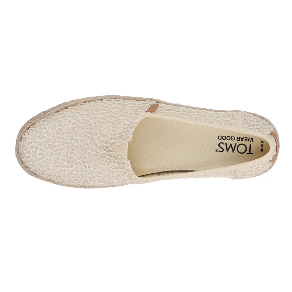 Valencia Floral Crochet Espadrille Slip On Flats