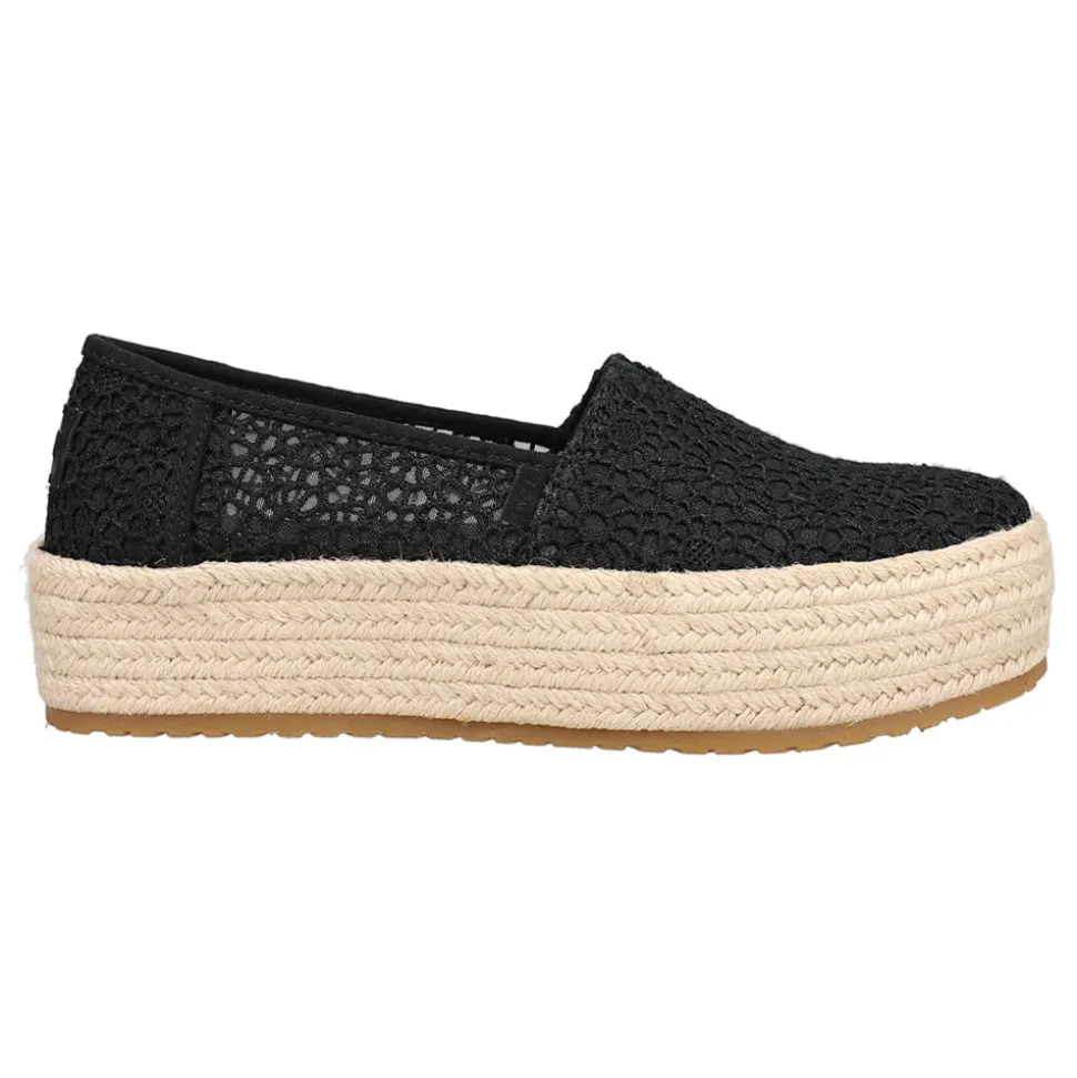 Valencia Floral Crochet Espadrille Slip On Flats