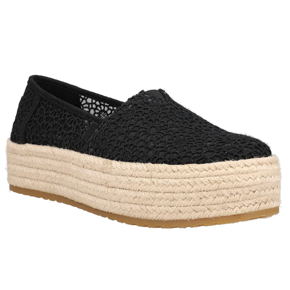 Valencia Floral Crochet Espadrille Slip On Flats