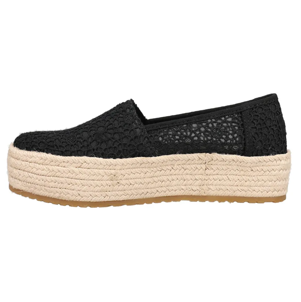 Valencia Floral Crochet Espadrille Slip On Flats