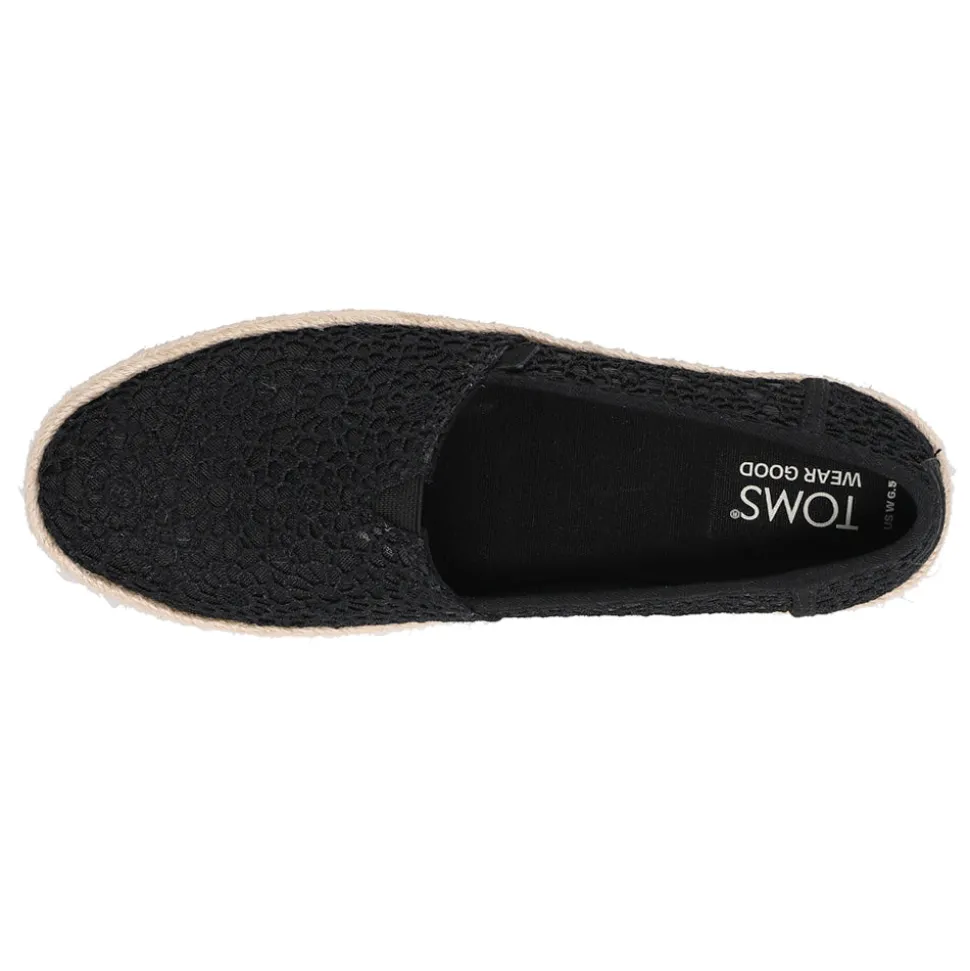 Valencia Floral Crochet Espadrille Slip On Flats