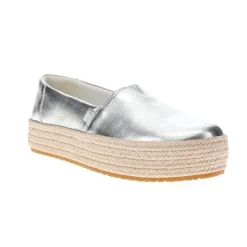 Valencia Metallic Platform Espadrille Flats
