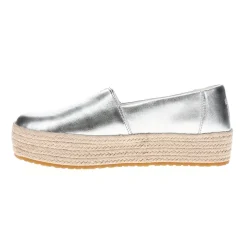 Valencia Metallic Platform Espadrille Flats
