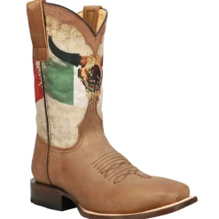 Viva Mexico Patriotic Square Toe Pull On Cowboy Boots