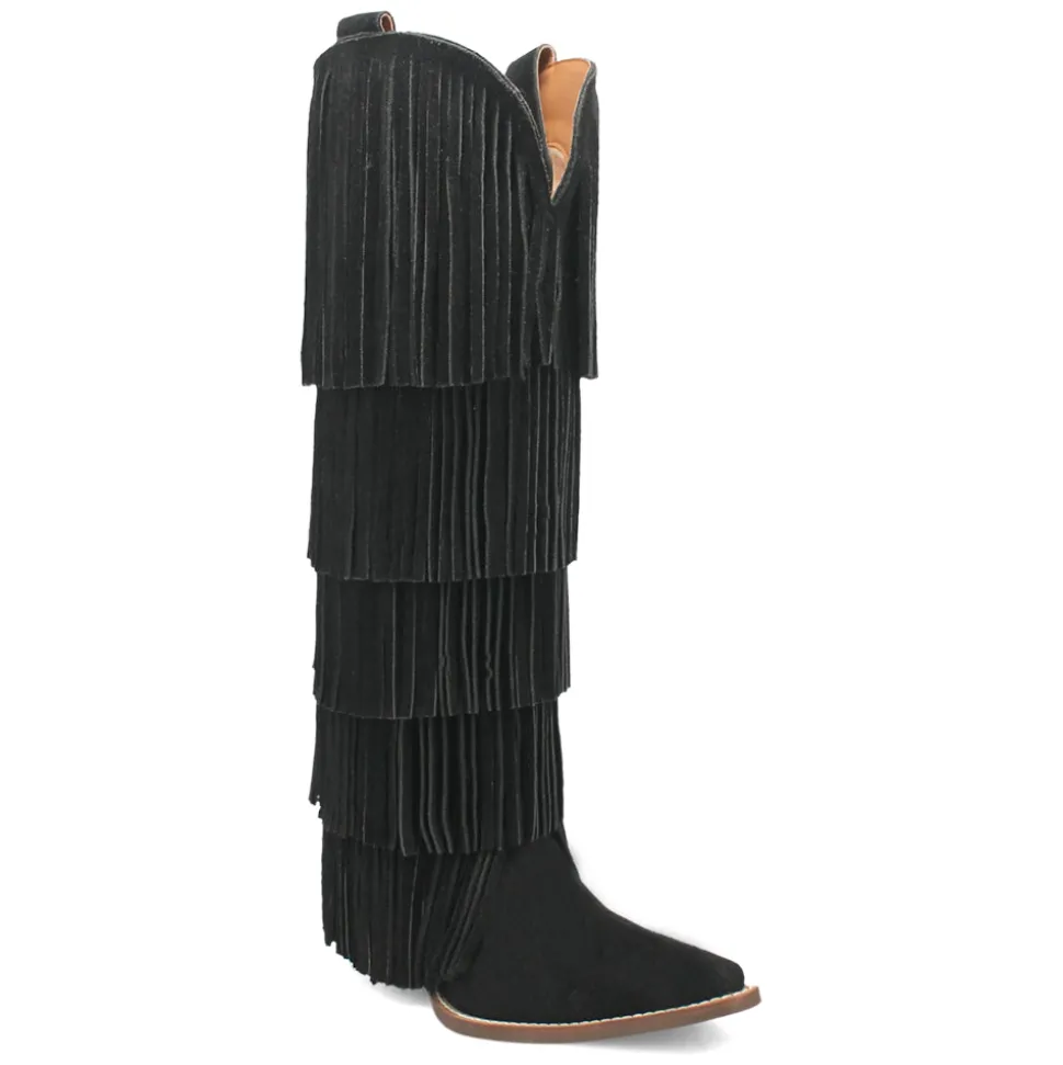 Wild Child Fringe Snip Toe Pull On Cowboy Boots