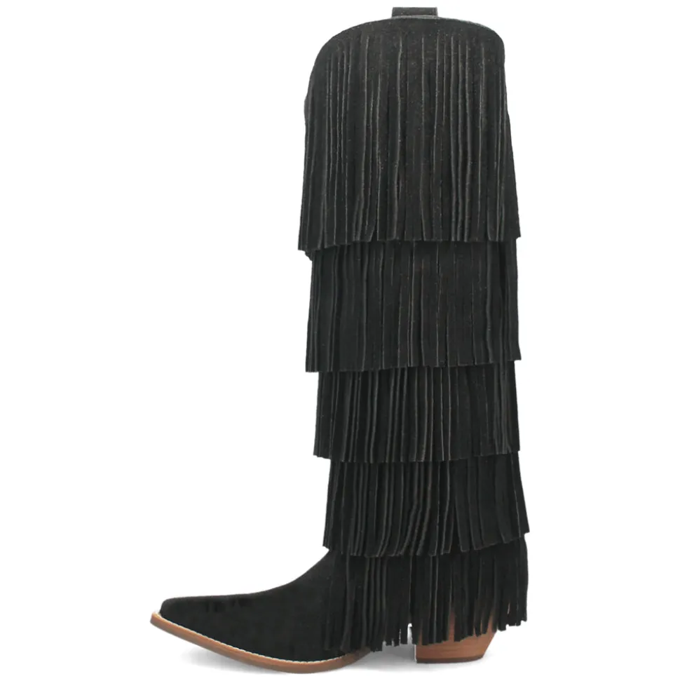 Wild Child Fringe Snip Toe Pull On Cowboy Boots