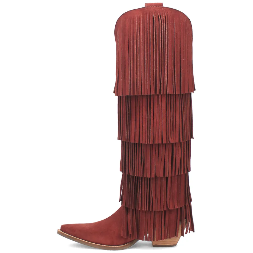 Wild Child Fringe Snip Toe Pull On Cowboy Boots