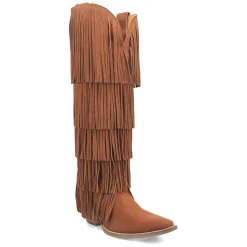 Wild Child Fringe Snip Toe Pull On Cowboy Boots