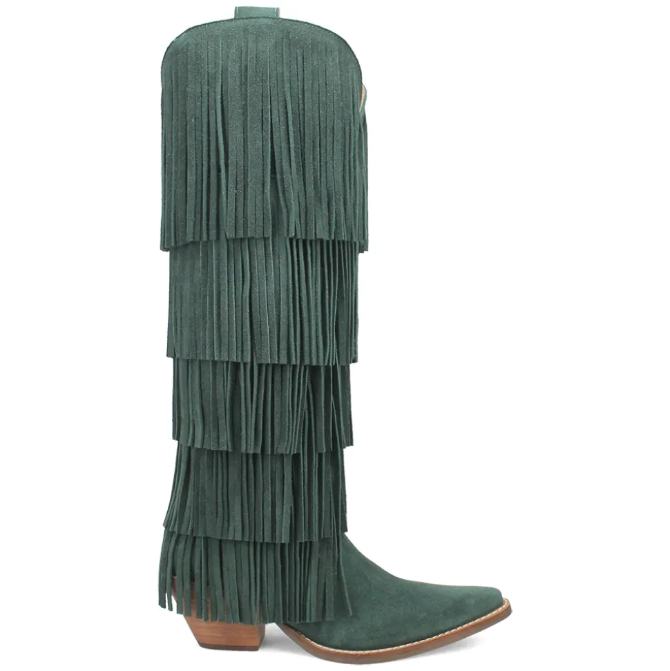 Wild Child Fringe Snip Toe Pull On Cowboy Boots