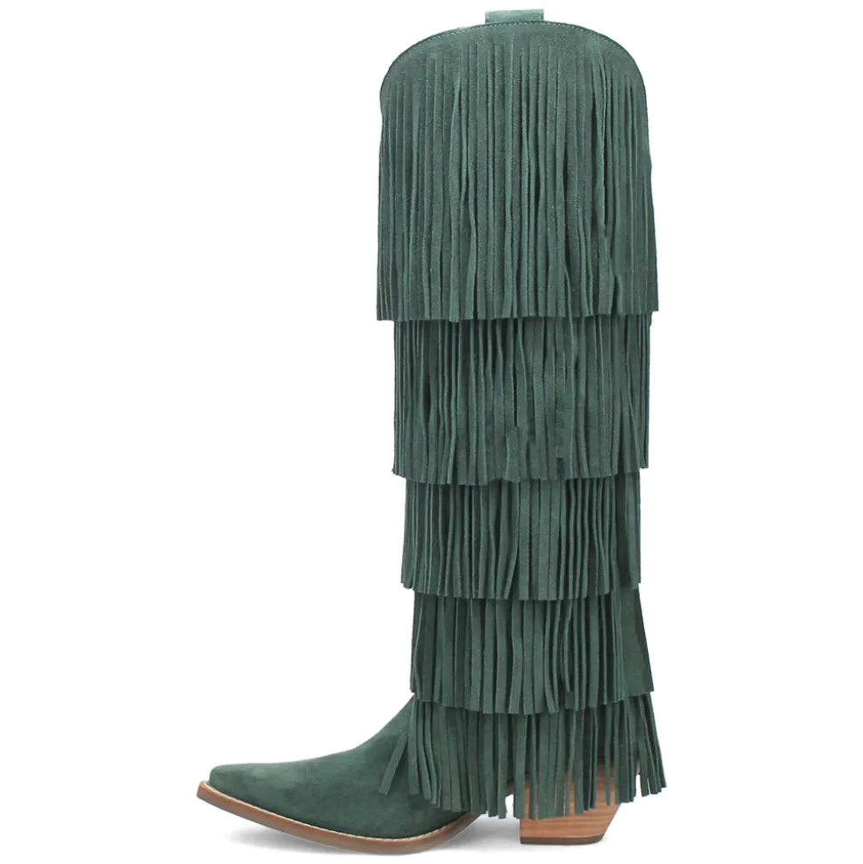 Wild Child Fringe Snip Toe Pull On Cowboy Boots