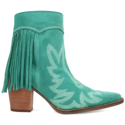 Wild Sage Fringe Snip Toe Zippered Cowboy Booties