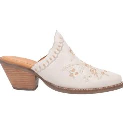 Wildflower Floral Embroidered Round Toe Mule Booties