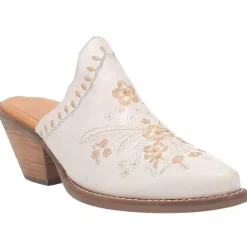Wildflower Floral Embroidered Round Toe Mule Booties