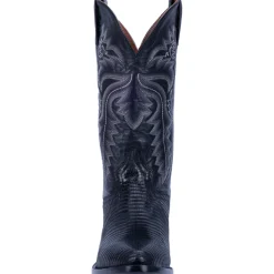 Winston Lizard Embroidered Round Toe Pull On Cowboy Boots
