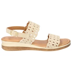 Zoe-Italy Cut Out Slingback Wedge Sandals