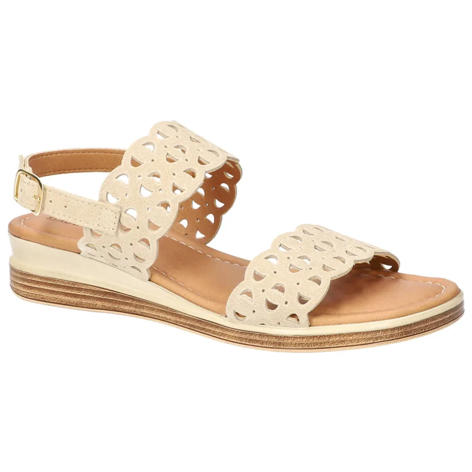Zoe-Italy Cut Out Slingback Wedge Sandals